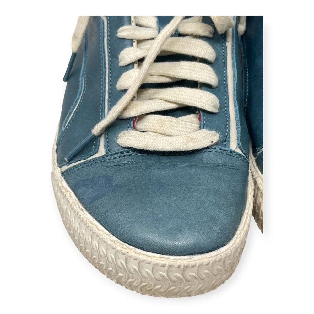 Alexander McQueen Puma Street Climb Men 10 High Top Sneakers 354430 Blue Leather - Picture 5 of 16